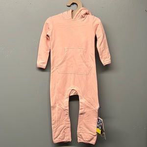 Khaki pants fleece coverall with ears, and kangaroo pocket baby Rose